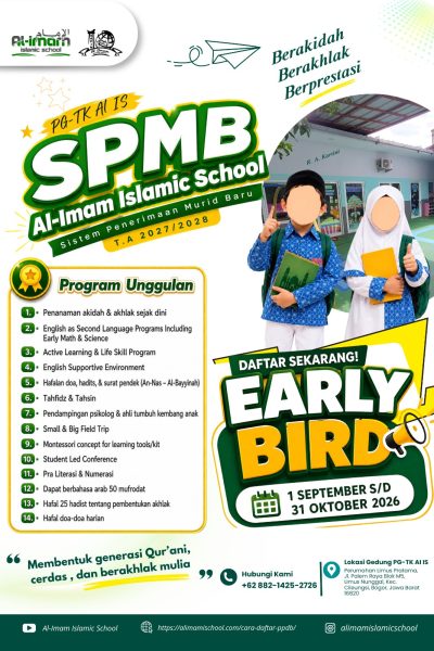 Flyer SPMB PG-Tk Al-Imam TA 2027 2028 Early Bird September 31 Oktober 2025